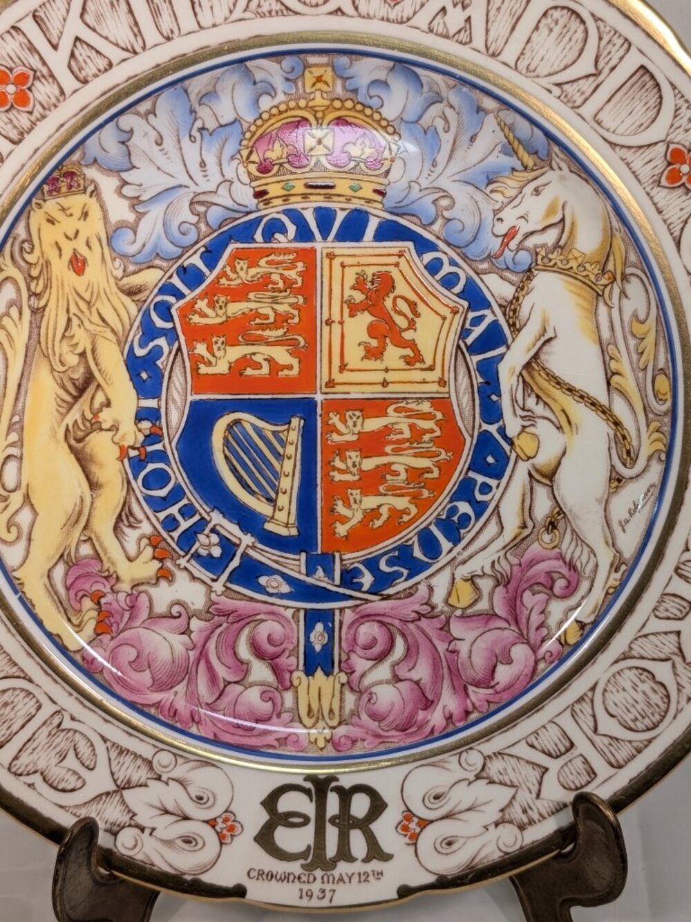 Vintage Paragon Edward VIII Coronation Plate 1936 Royal Coat of Arms Bone China - Picture 7 of 11